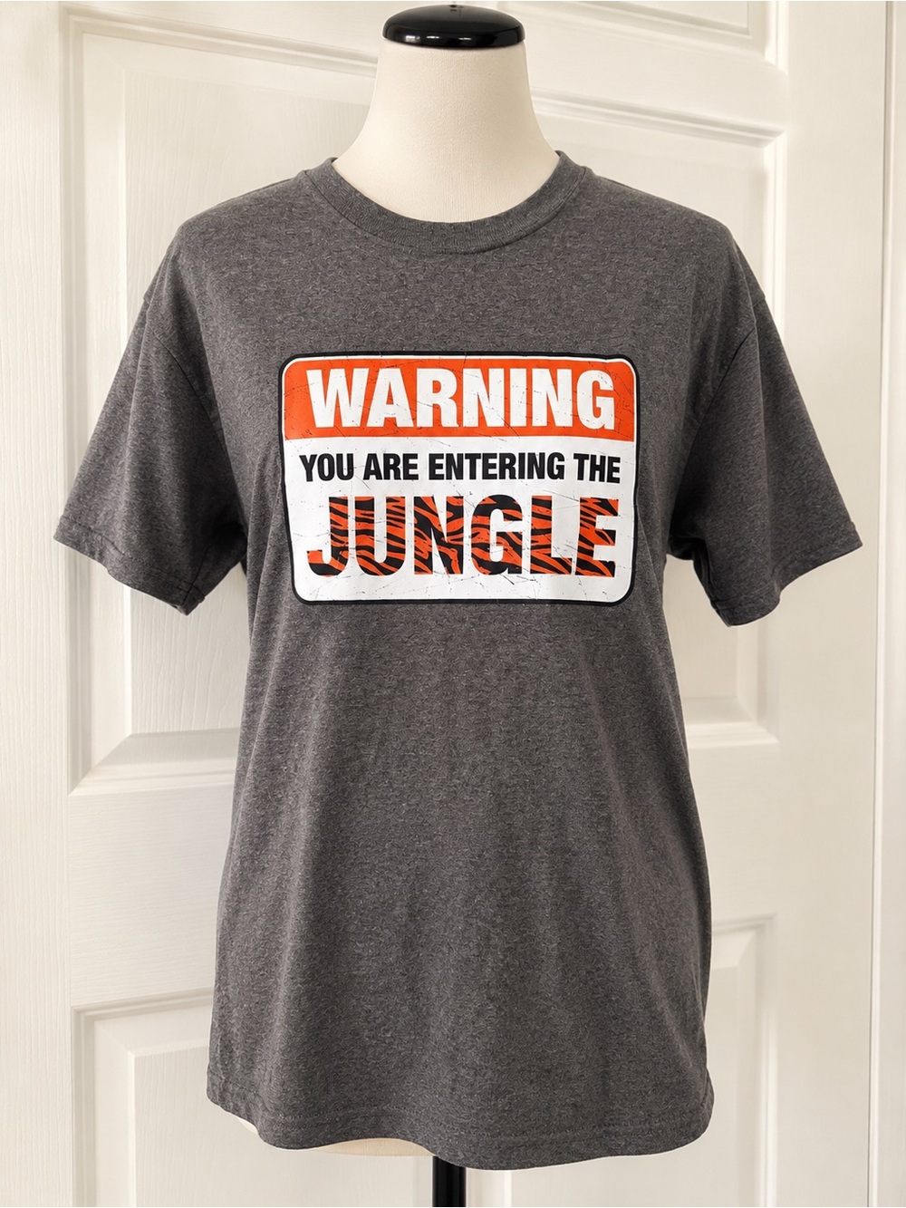 Cincinnati Bengals The Jungle Tiger Stripe Graphic T-Shirt Gray Large